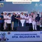 Acara groundbreaking Instalasi Pengolahan Air (IPA) Buaran III di IPA Buaran III, Jakarta, Rabu (12/4/2023).