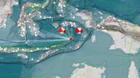Gempa Magnitudo 6,8 mengguncang wilayah Laut Banda. (Liputan6.com/ Dok BMKG)