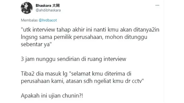 8 Pengalaman Kocak Netizen saat Interview Ini Bikin Tepuk Jidat