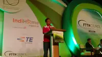 Dian Rachmawan, Direktur Consumer Service Telkom di Ajang FTTH Conference and Exhibition 2015 (Jeko Iqbal Reza/Liputan6.com)