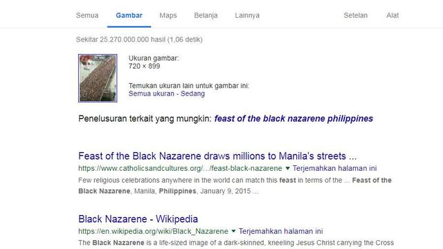 Gambar Tangkapan Layar dari Hasil Penelusuran di situs Google Images