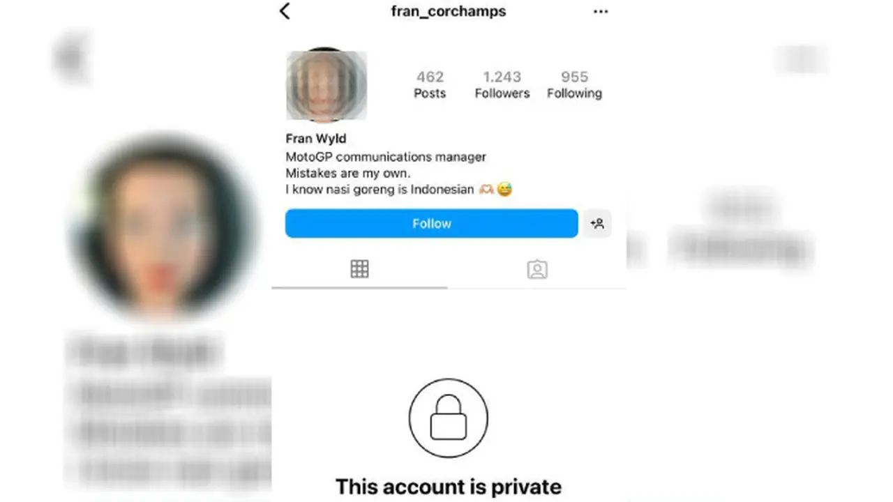 Akun Instagram Fran Wyld yang Sebut Nasi Goreng dari Malaysia. Dok: Tangkapan layar Instagram