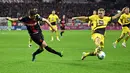 Dortmund unggul lebih dulu dengan tembakan dari Julian Ryerson di menit ke 5. (INA FASSBENDER / AFP)