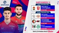 Jadwal dan Live Streaming Eredivisie 2024/2025 Matchweek 11 di Vidio