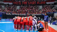 Timnas Futsal Indonesia saat bertemu Iran pada final Piala Asia Futsal 2026 di Indonesia Arena, Jakarta hari Sabtu (07/02/2026) malam WIB. (Bagaskara Lazuardi/Bola.com)
