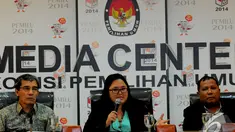 Komisi Pemilihan Umum menggelar konferensi pers terkait e-voting, Jakarta, Jumat (7/11/2014) (Liputan6.com/Faisal R Syam)