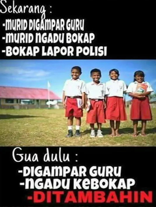 Perbedaan murid dulu dan sekarang (Istimewa)