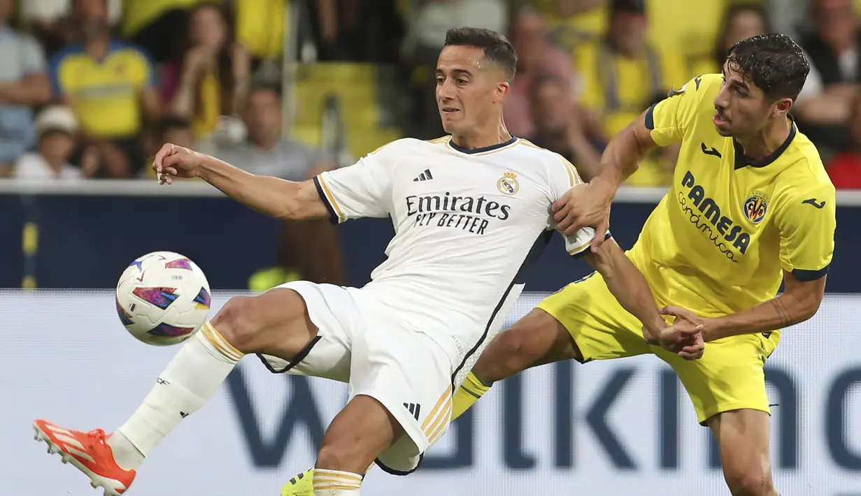 Villarreal dan Real Madrid harus berbagi angka usai bermain imbang dengan skor 4-4. (AP Photo/Alberto Saiz)