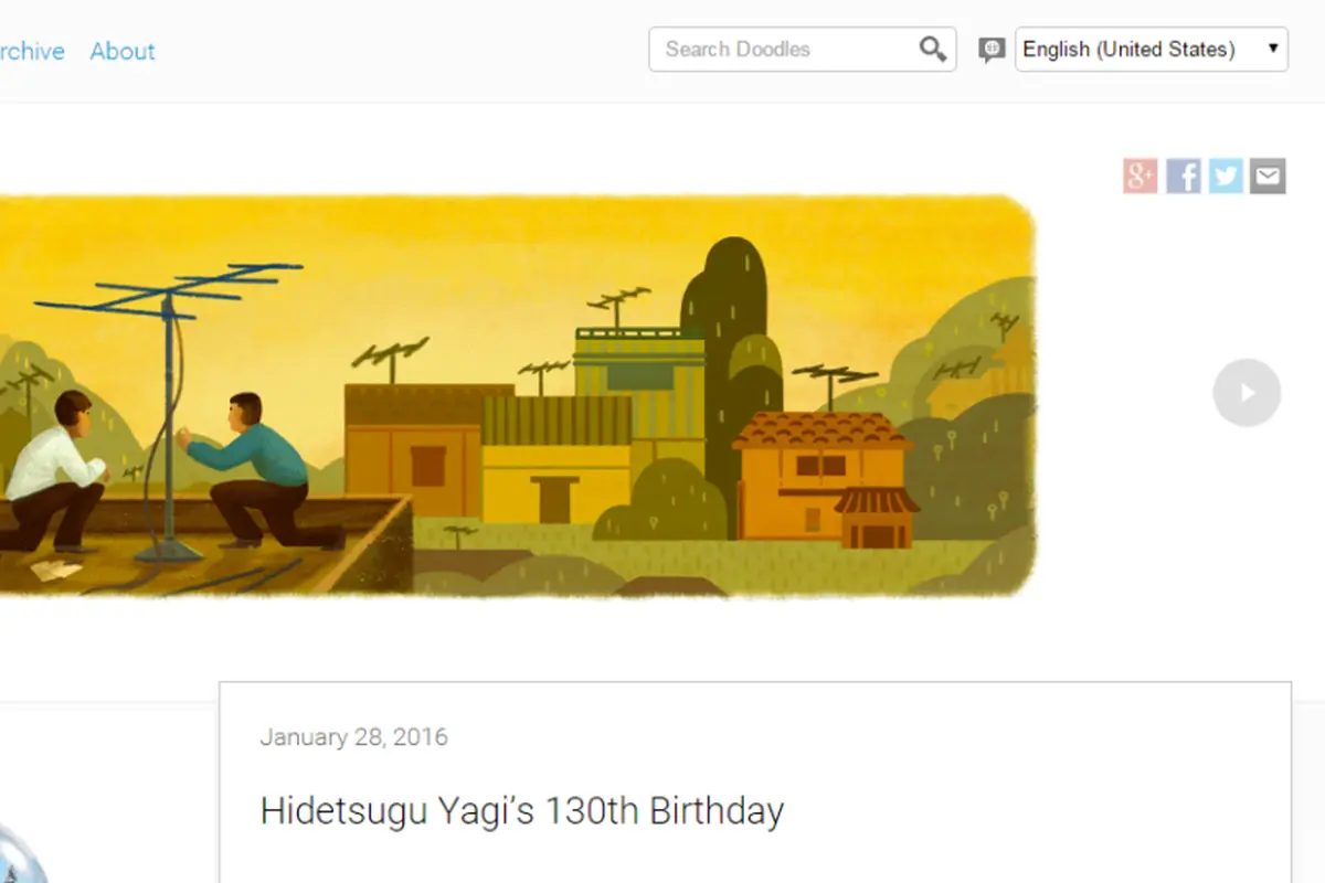 Hidetsugu Yagi, Penemu Antena Yagi yang Jadi Google Doodle