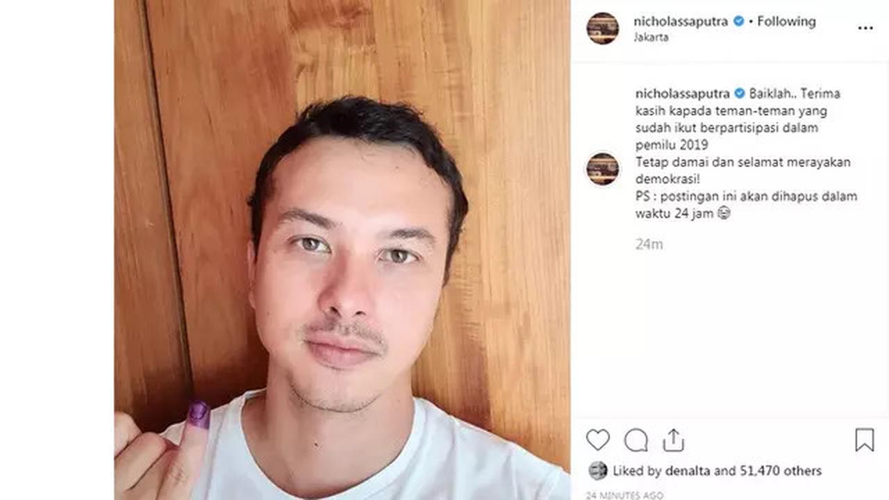 Posting Wajah Selfie Pertama Kali di Instagram, Nicholas Saputra Banjir Komentar
