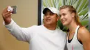 Peringkat WTA tertinggi dari Eugenie Bouchard adalah posisi kelima yang dicapainya pada 20 Oktober 2014 lalu. Pada saat itu dirinya berada pada penampilan terbaiknya. (AFP/Julian Finney)