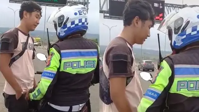 Polisi tilang pemobil (TikTok/@hysyhss)