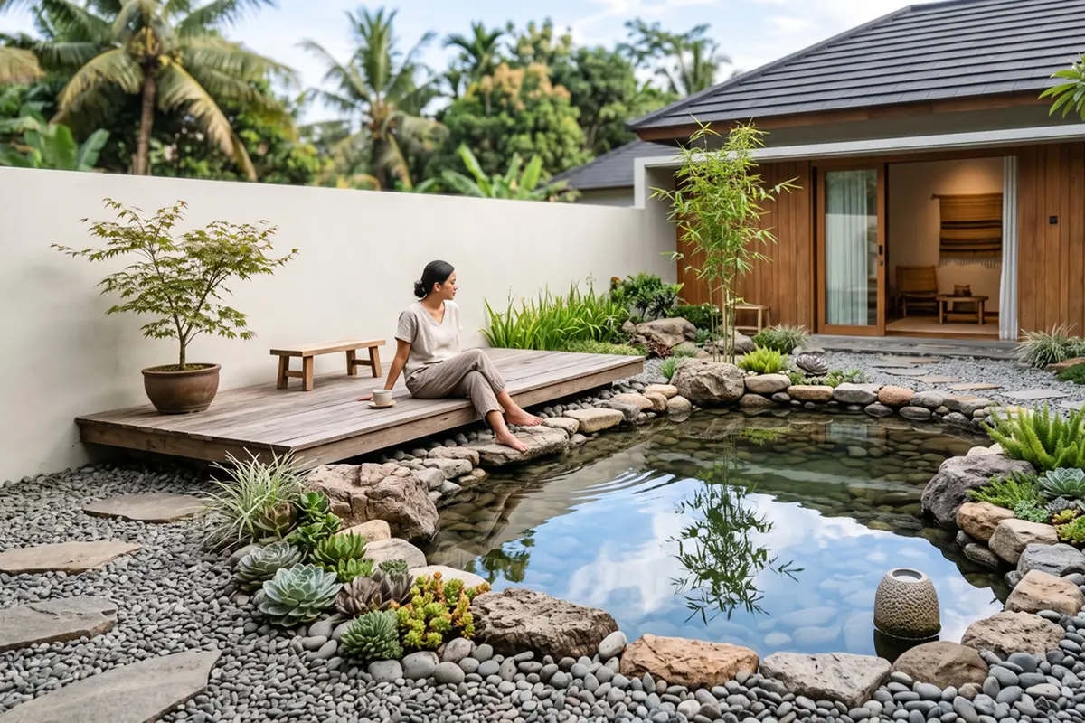 Taman Kering Bergaya Japandi