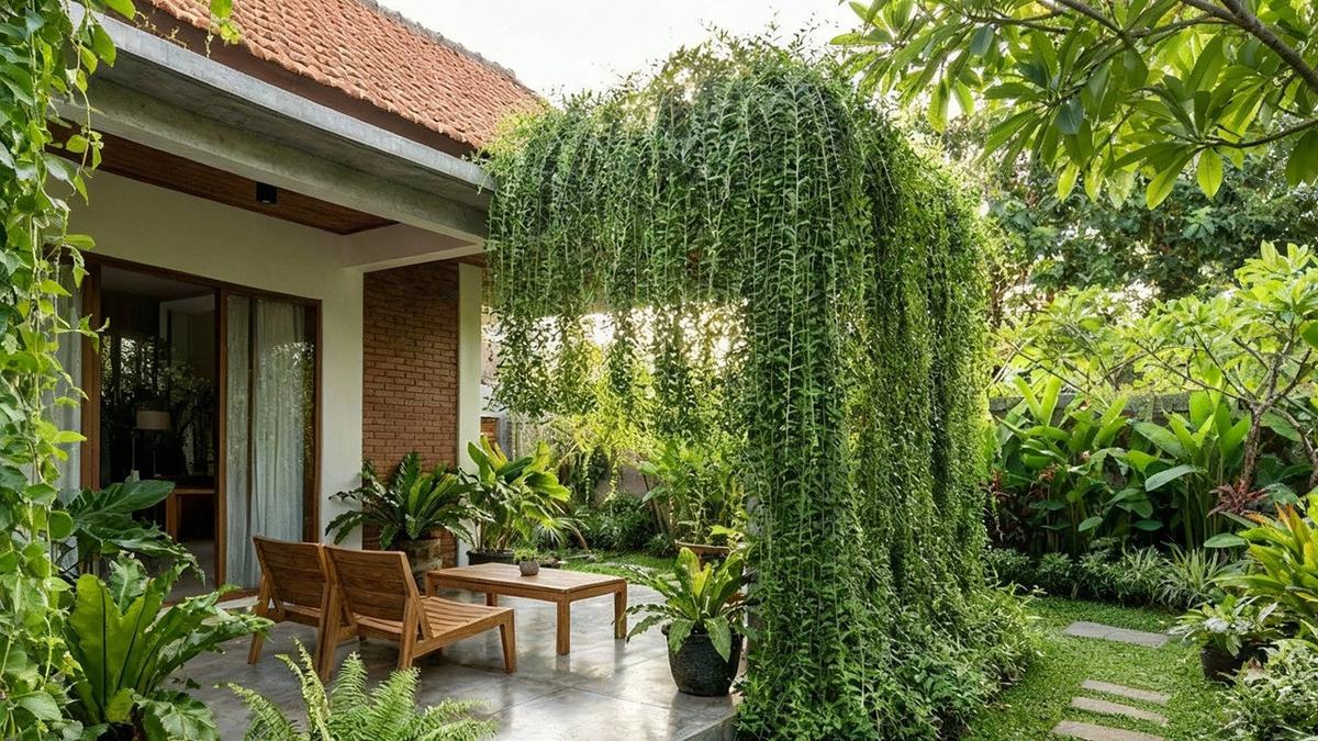 15 Model Teras Rumah yang Sejuk Hanya dengan Tanaman Murah, Nyaman dan Asri