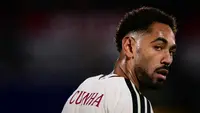 Penyerang asal Brasil bernomor punggung 10 milik Manchester United, Matheus Cunha, bereaksi dalam pertandingan Liga Champions UEFA—pekan ke-3 fase liga—antara Como 1907 dan Manchester United di Stadio Giuseppe Sinigaglia, Como, Italia bagian utara, pada 21 Oktober 2026. (Marco BERTORELLO/AFP)