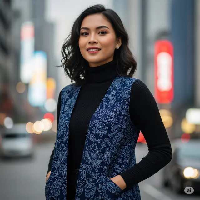 Vest Batik Tanpa Lengan