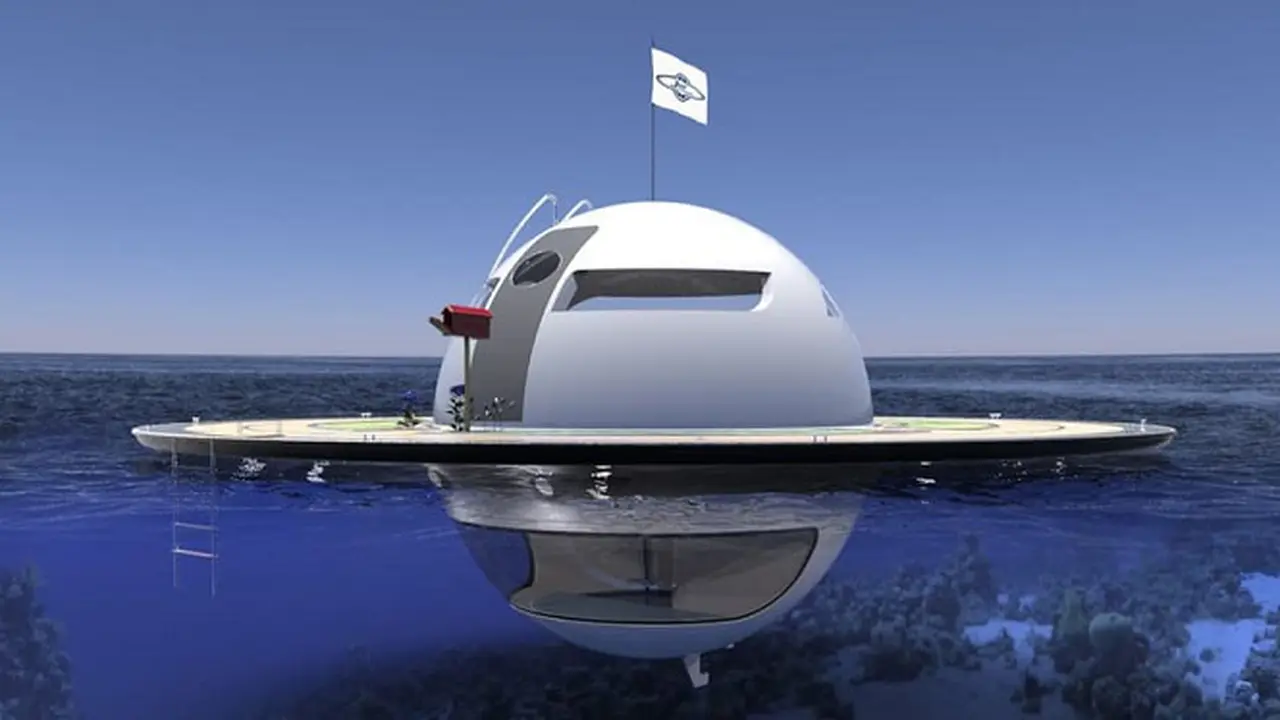 Keren, Arsitek Ini Bangun Rumah UFO di Tengah Laut