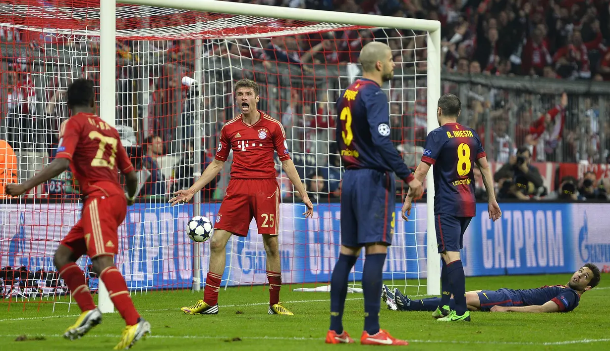 Bayern Munchen menaklukkan Barcelona dengan agregat 7-0 pada laga semifinal Liga Champions musim 2012/13. (AFP/Odd Andersen)