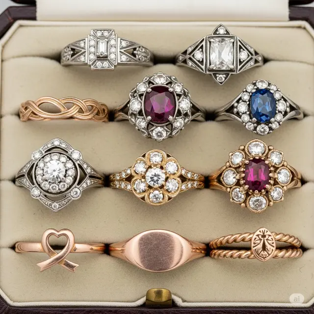 Model Cincin Emas 24k Motif Vintage. Foto: Gemini