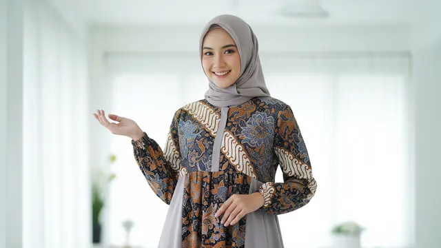 Model Gamis Batik untuk Seragam Pengajian