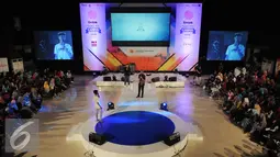 Suasana diskusi dengan Gubernur Jawa Tengah Ganjar Pranowo di acara EGTC 2016, Yogjakarta, Kamis (3/11). Ganjar Pranowo memberikan motivasi agar pemuda berani bercita-cita. (Liputan6.com/Helmi Afandi)