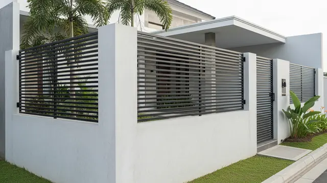 Model Pagar Besi dengan Dinding Beton Minimalis/ Ilustrasi AI