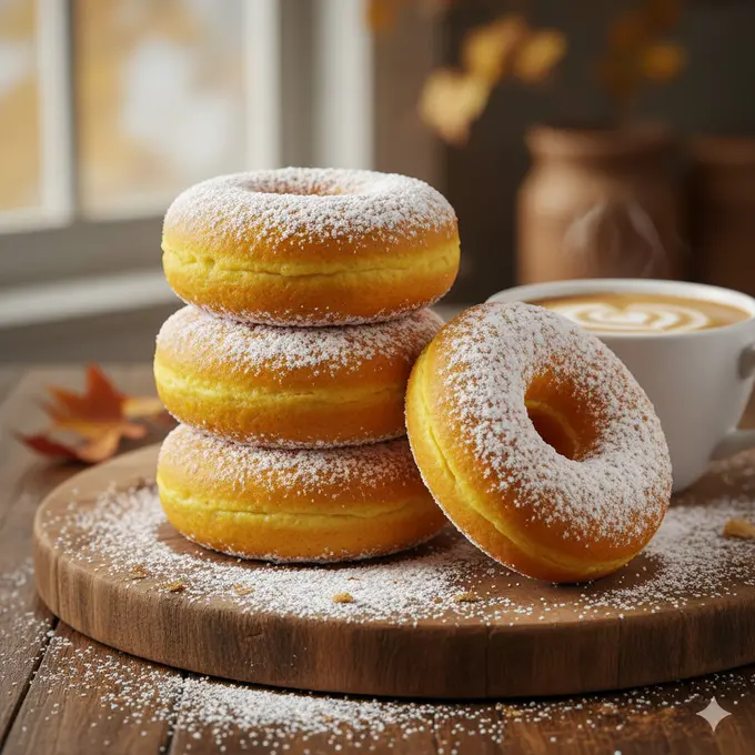 Ilustrasi Donat Labu Kuning dengan Gula Tabur