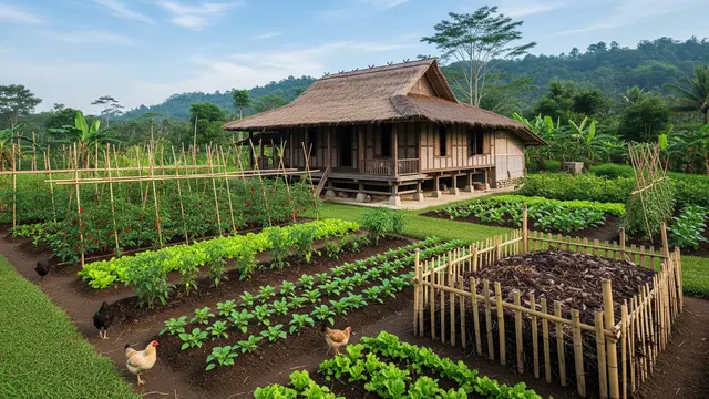 Konsep Rumah Kampung Minimalis dengan Halaman Jadi Tempat Ternak/Gemini AI