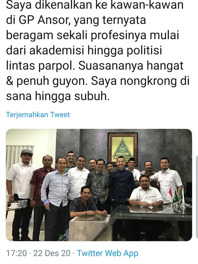 Unggahan Ernest Prakasa. (Foto: Twitter @ernestprakasa)