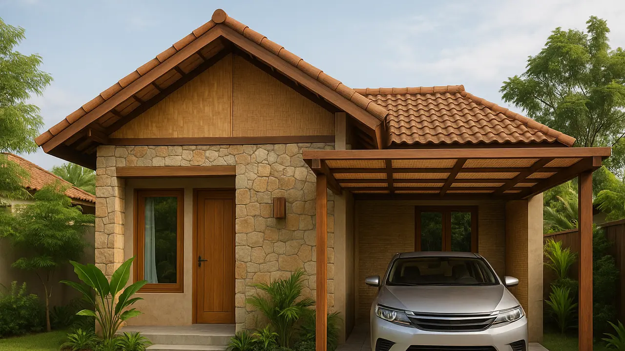 Desain Rumah Type 21 dengan Garasi (Foto: ChatGPT)