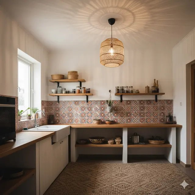 Desain Dapur Rumah Sederhana Gaya Bohemian