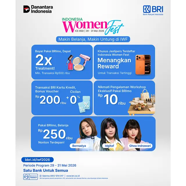 Promo Belanja hingga Beauty Treatment, Intip Keseruan Indonesia Women Fest 2026 Bersama BRI