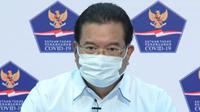 Juru Bicara Satgas Penanganan COVID-19 Wiku Adisasmito menyampaikan donor plasma konvalesen sebagai bentuk gotong royong penanganan COVID-19 saat konferensi pers di Kantor Presiden, Jakarta, Selasa (5/1/2021). (Biro Pers Sekretariat Presiden/Kris)