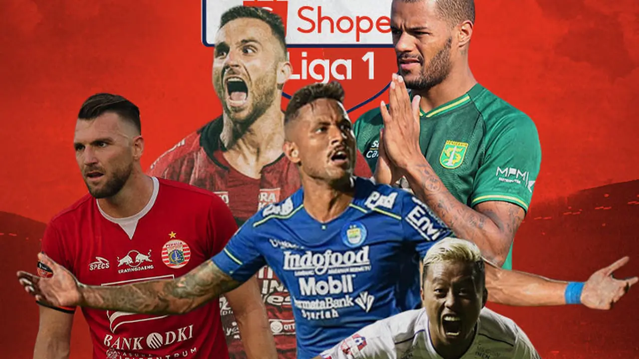 Liga 1 - Marko Simic, Ilija Spasojevic, Wander Luiz, David da Silva, Kushedya Hari Yudo
