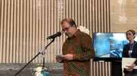 Direktur Utama PT PP (Persero) Tbk Novel Arsyad dalam peresmian Menara Danareksa, di Jakarta Pusat, Jumat (26/5/2023). (Tira/Liputan6.com)