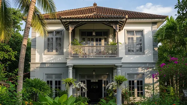 Rumah Dua Lantai Desain Kolonial