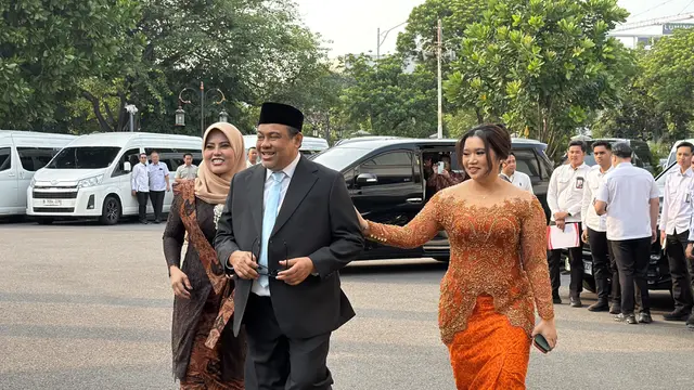 Presiden Buruh Said Iqbal tiba di Kompleks Istana Kepresidenan pukul 15.48 WIB, Senin (8/6/2026).