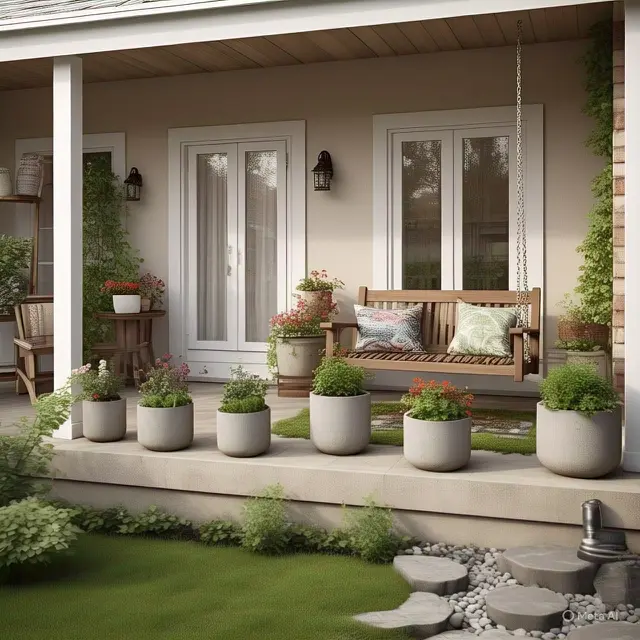 7 Contoh Model Teras Depan Rumah di Kampung Halaman yang Indah dan Cantik, Bikin Betah (created By AI)