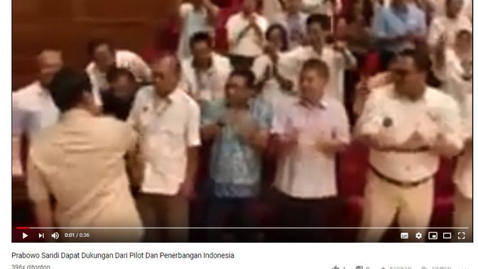 [Cek Fakta] Prabowo Subianto Dapat Dukungan Pilpres 2019 dari Ikatan Pilot Indonesia?