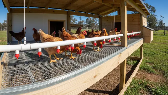 Model Kandang Ayam dengan Sistem Minum Bersih Tanpa Kotoran/Gemini AI