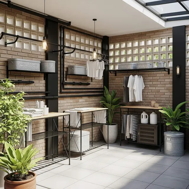 Ide Halaman Belakang Rumah Jadi Tempat Cuci dan Jemur Estetik