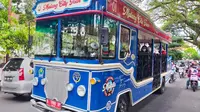 Bus Malang City Tour atau Macito siap mengantar wisatawan berkeliling menyusuri jalanan Kota Malang (Liputan.com/Zainul Arifin)&nbsp;
