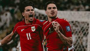 Kevin Diks mencetak gol untuk Timnas Indonesia ke gawang Timnas Arab Saudi. (Bola.com/Dok.X Timnas Indonesia).