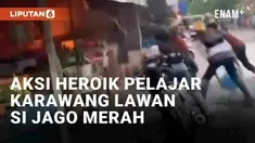Aksi heroik kembali viral di media sosial. Sejumlah pelajar mempertontonkan aksi gotong royong memadamkan api. Insiden kebakaran terjadi di sebuah kios sayuran di Pasar Blok R Perumnas Telukjambe Timur, Karawang, Jawa Barat (5/3/2024).