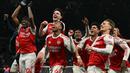 Arsenal berhasil memetik poin penuh saat bertandang ke markas Tottenham Hotspur dalam laga pekan ke-28 Liga Inggris 2025/2026 pada Minggu (22/02/2026) waktu setempat. (AFP/Glyn Kirk)