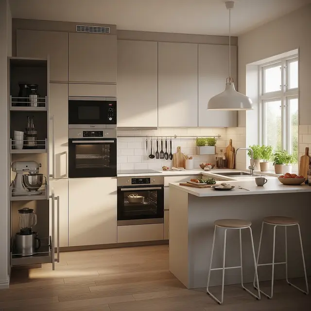 Ide Dapur Minimalis 3x2 dengan Banyak Tempat Penyimpanan (AI Generated)