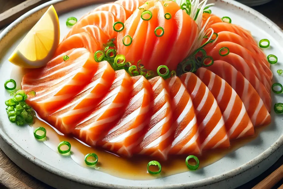 Salmon Sashimi dengan Saus Ponzu
