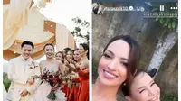 Gelar resepsi kedua di Bali, Nia Ramadhani dan Rossa didapuk jadi bridesmaids Rizky Febian dan Mahalini. Sumber: IG @itsrossa910 @thebridestory