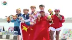 Cabang kano/kayak sprint di nomor final ganda putri 500 meter, Riska Andriyani dan Nur Meni berhasil meraih medali perunggu, dengan catatan waktu 2,7 menit.