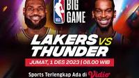 Jadwal dan Live Streaming NBA: LA Lakers vs OKC Thunder di Vidio